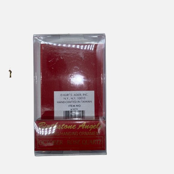 Kurt Adler October Birthstone Angel Rose Quartz Crystal Angel Gold Wings & Crown - Picture 5 of 5